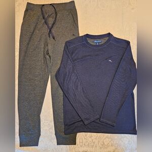 Size Small Tommy Bahama 2 Piece Men's Lounge Set in Navy and Charcoal, NWOT